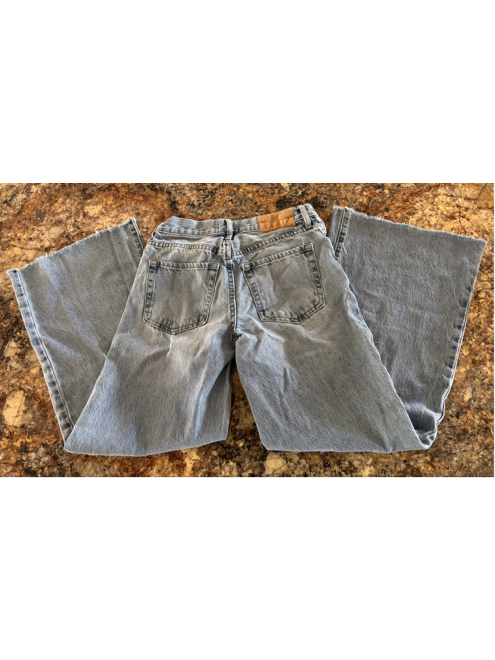 Women's PacSun Flare Jeans Size 23 Blue Raw Hem - Picture 2 of 7